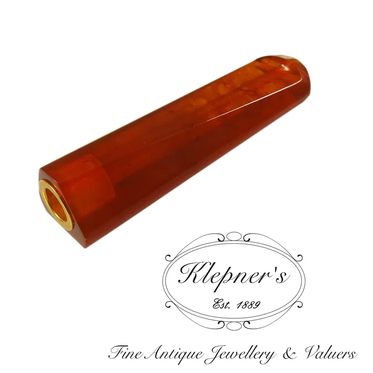 amber cigarette holder Vintage Amber & 9ct Yellow Gold Cigarette Holder — Klepner's Fine Antique  Jewellery & Valuers- Antique Engagement Rings