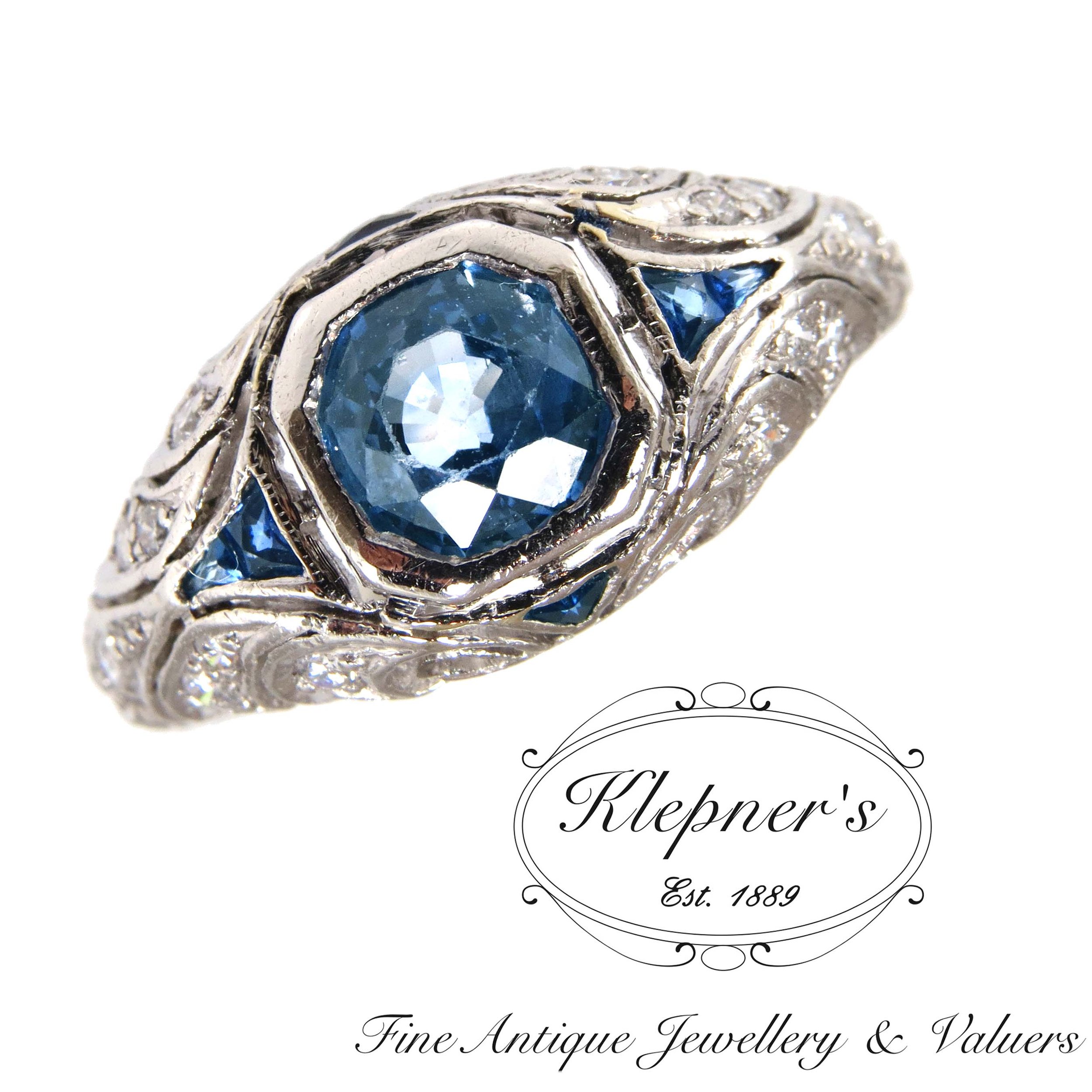 Rosanne: Oval Three-Stone Blue Sapphire Engagement Ring | Ken & Dana