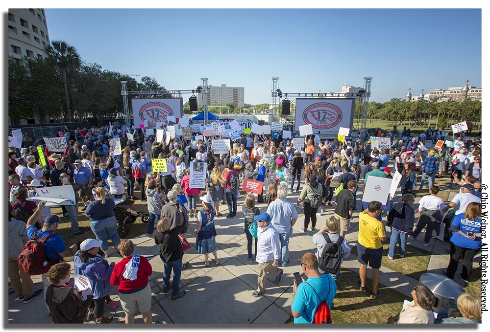 Thousands of people filled Kiley Garden in downtown Tampa for the March For Our Lives Tampa rally