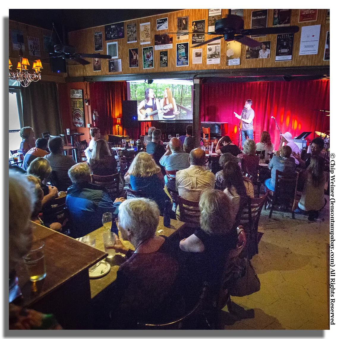 Fran Snyder with the Listening Room Network previews acts for potential hosts in August 2017 at the Hideaway listening room in St Petersburg