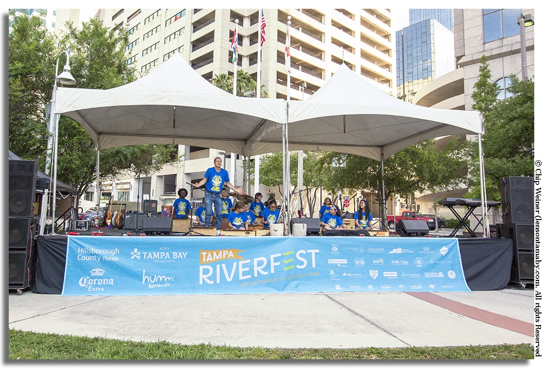 Carrollwood Elementary's group named Alien Nation Orff plays at MacDill Park, one of the twelve Hillsborough School groups scheduled to play. 