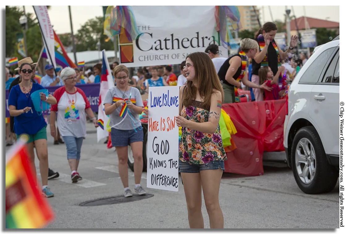 Several religious organizations promote love and denounce hate as part of their message. Here the Cathedral Church of St. Peter shares it's word.