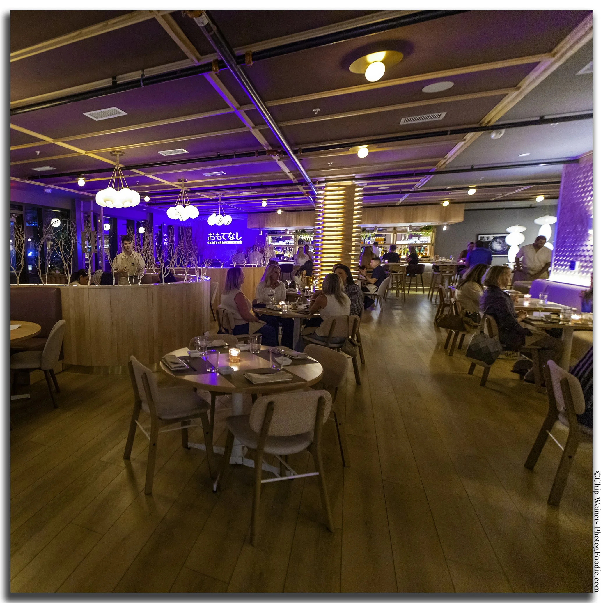 Modern Japanese restaurant O-Ku in Tampa's renovated Bayshore Gardens Building.
