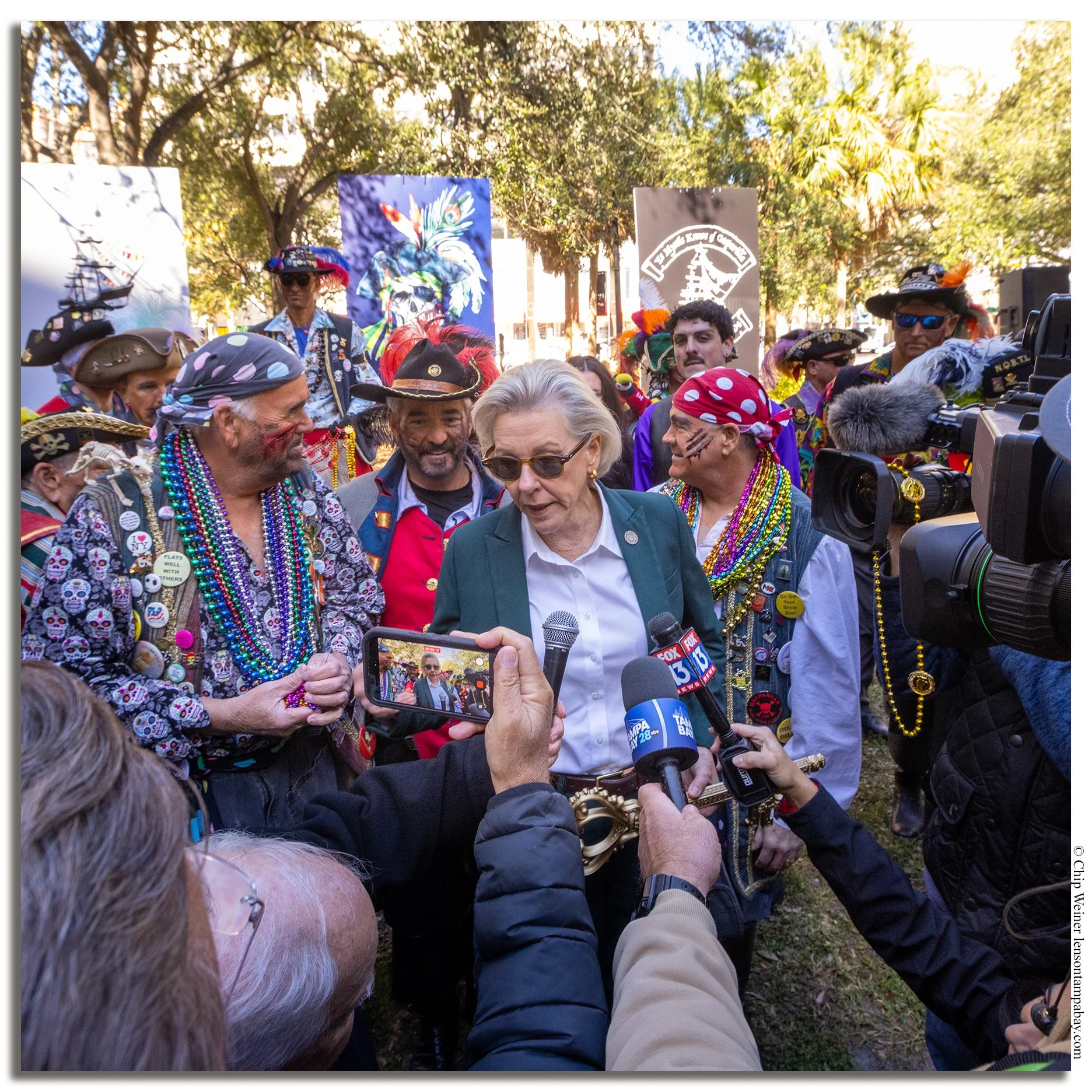 Tampa Mayor Jane Castor reminds Gasparilla attendees to have fun, stay safe, and dress warmly during the annual pirate invasion festivities.