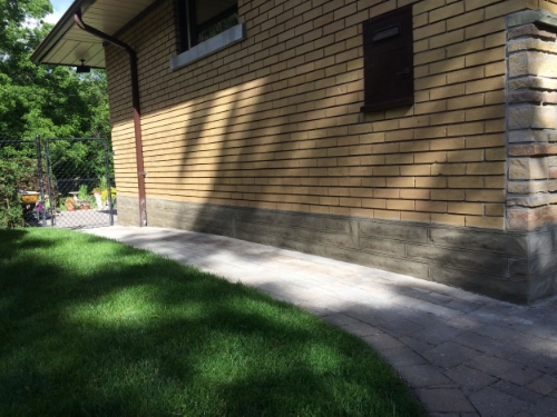 Parged Foundation Wall