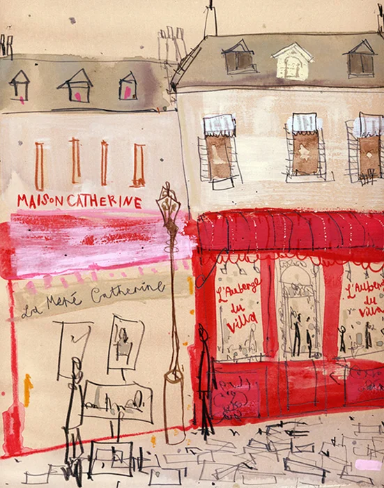 Maison Catherine, Paris canvas print 20 x 25 cm 