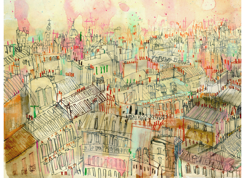  DETAIL FROM &nbsp;&nbsp; &nbsp; 'View over Parisian Rooftops' &nbsp;  