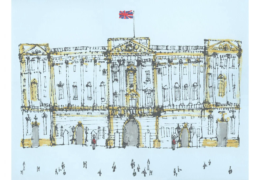 Buckingham Palace London handpainted acrylic & screenprint 46 x 37 cm Edition size 150 £195