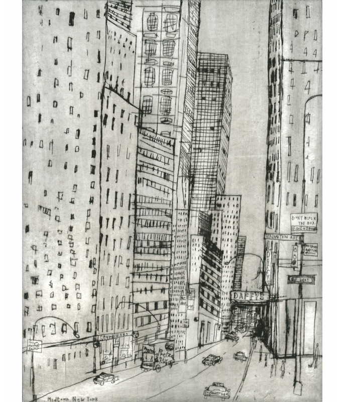   Pretzel Van East Midtown  Drypoint &nbsp; 30 x 40 cm  Edition size 20 &nbsp; &nbsp; 