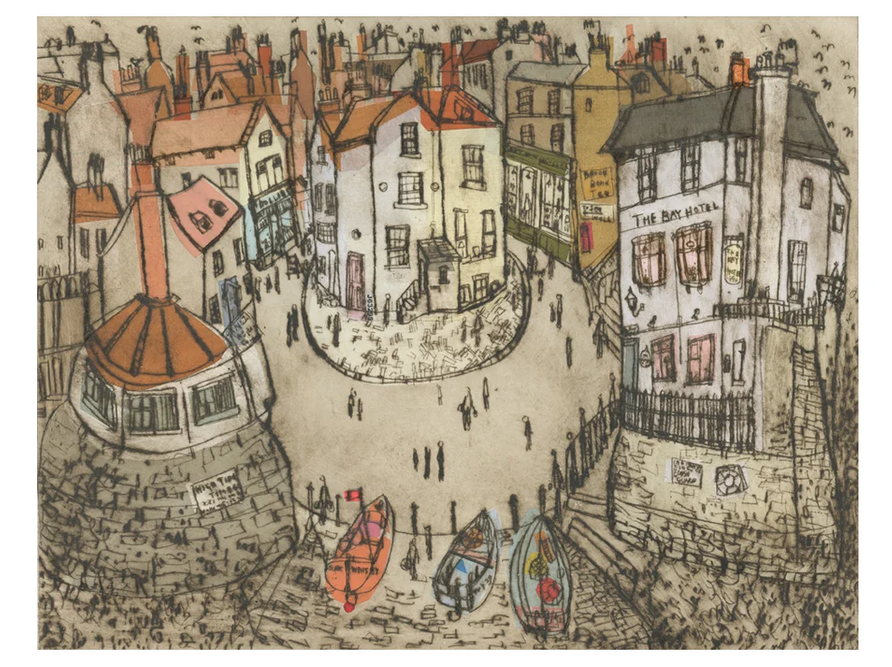  'Robin Hoods Bay' Drypoint & Chine-Colle 41 x 31 cm Edition size 15 