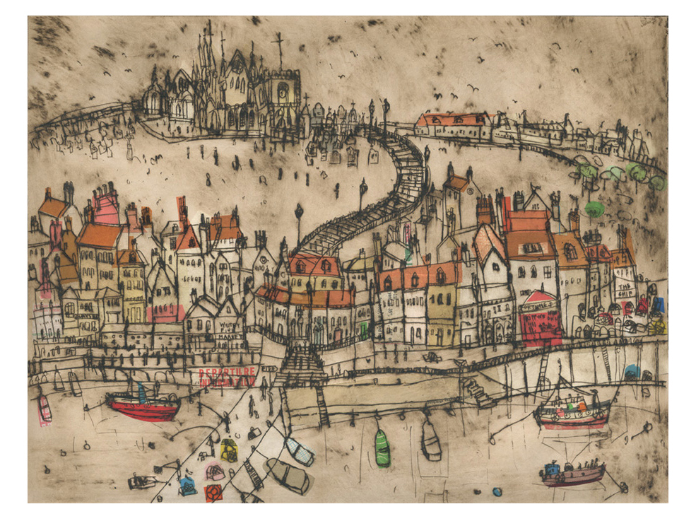   Whitby Harbour  Drypoint &amp; Chine-Colle 41 x 31 cm &nbsp; &nbsp;Edition size 15   