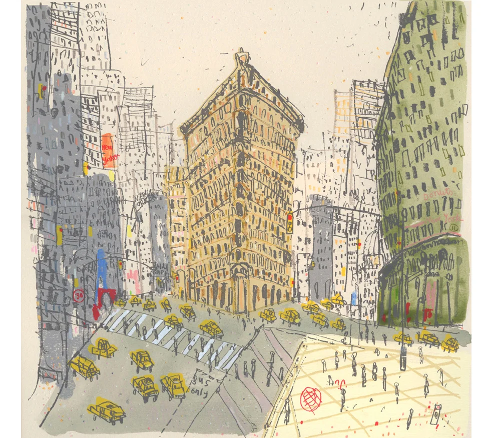 The Flatiron Building New York City Handpainted watercolour, pencil & screenprint 36 x 36 cm Edition size 100 £250