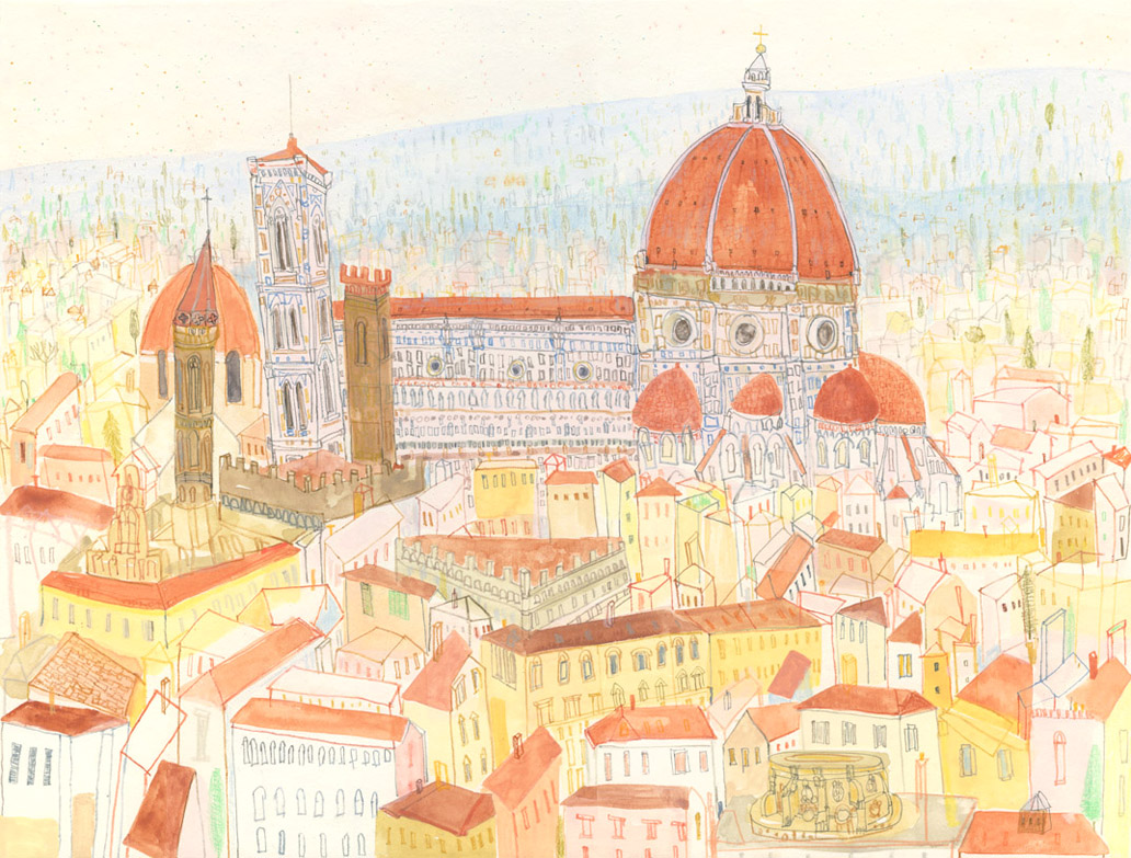 'Duomo Florence' WATERCOLOUR & PENCIL Image size 38 x 29 cm S O L D