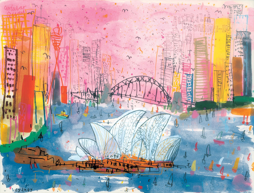   'Sydney Harbour'  Giclee print Image size 39 x 29.5 cm Edition size 195    £150 (Also available 28 x 21 cm £90) 