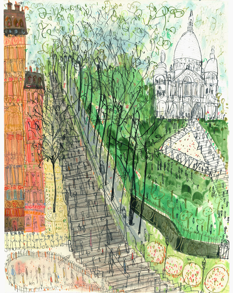   'Steps to Sacre Coeur Paris'  Giclee print 30 x 37.5 cm Edition size 195   £150 