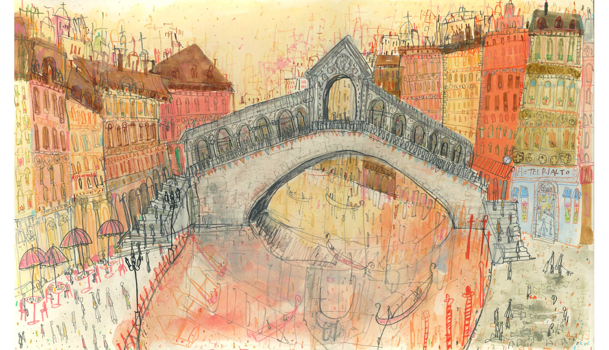 'The Rialto Bridge Venice' Giclee print Image size 48 x 30 cm Edition size 195 £175