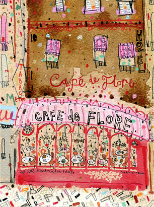 Pink Café De Flore Paris