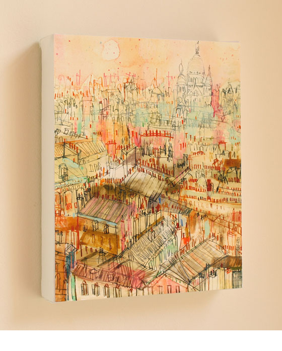 Parisian Rooftops canvas print 20 x 25 cm
