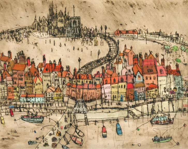 Whitby Harbour, North Yorkshire canvas print 20 x 25 cm
