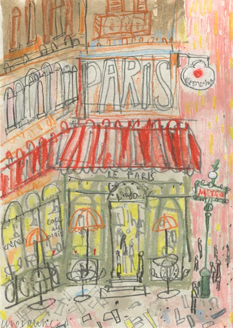 'Parisian Cafe' Original watercolour & pencil Image size 11 x 15.5cm £150 