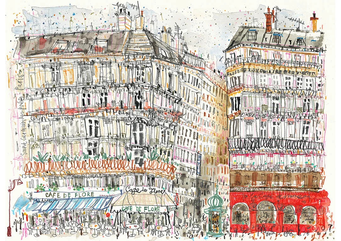 'Cafe De Flore Paris' Limited Edition Giclee print Image size 41 x 30 cm Edition size 195 £145