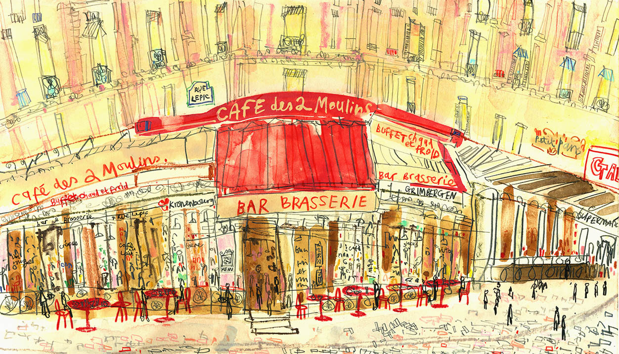   'The Amelie Cafe Paris'  Giclee print 46 x 26.5 cm Edition size 195   £150 