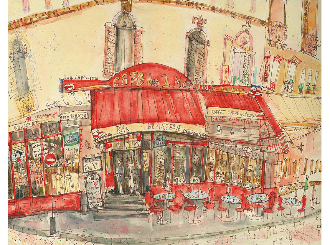   'Cafe Des Deux Moulins Paris'  Giclee print  39 x 30.5 cm Edition size 195   £150 