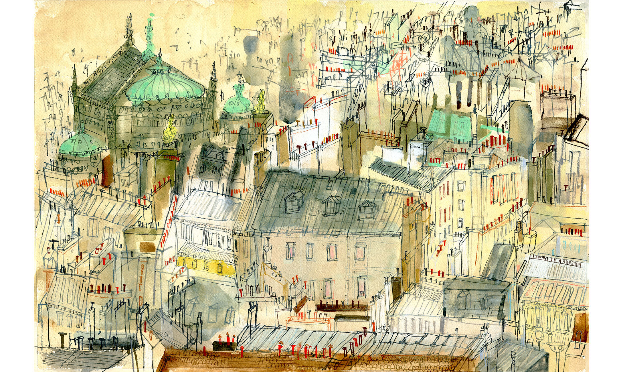   'Opera Garnier and Paris Rooftops'  Giclee print Image size 42 x 28 cm Edition size 195   £150 