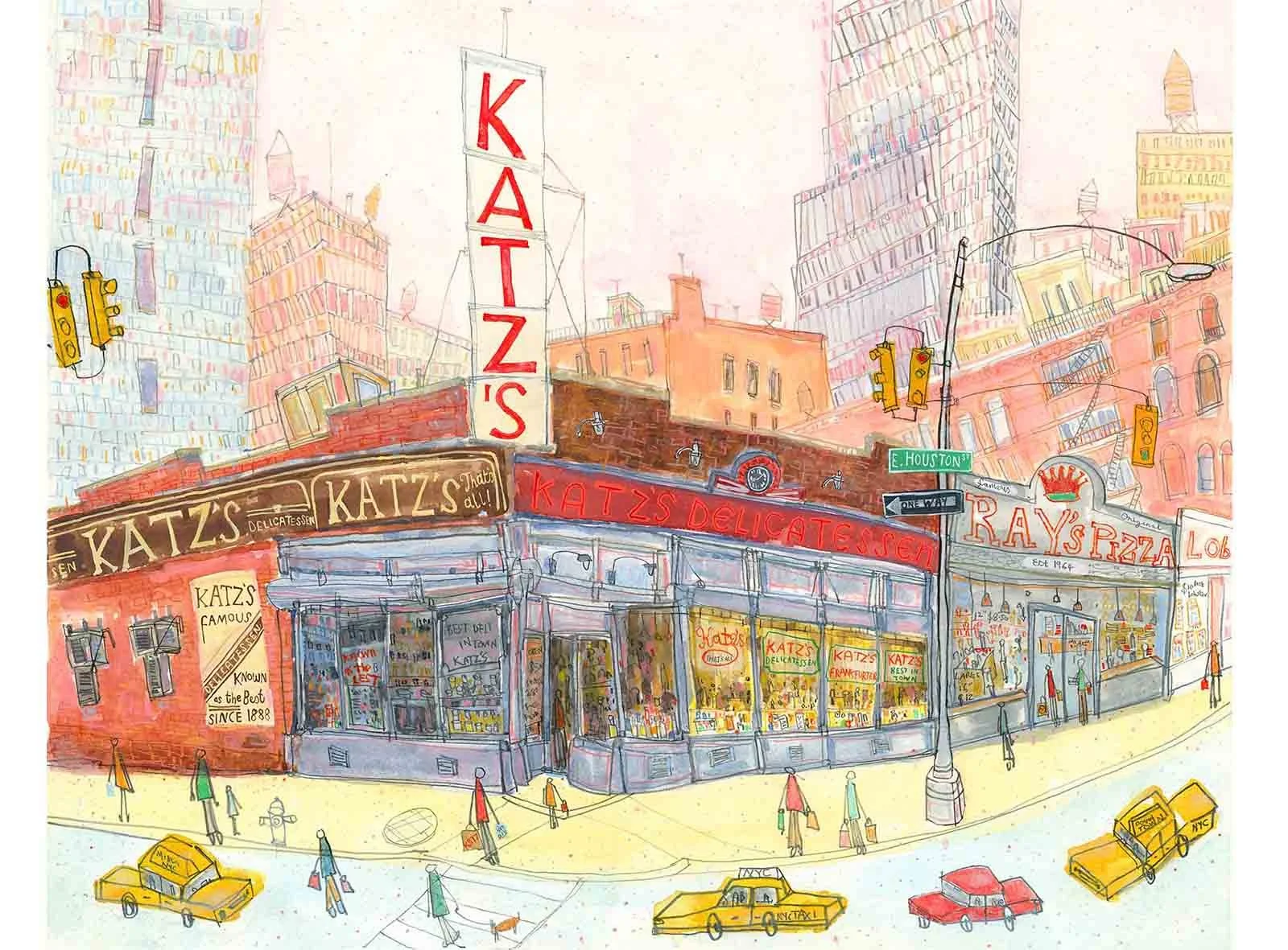   'Katz's Delicatessen New York'  Giclee print 39.5 x 31.5 cm Edition size 195  £164 