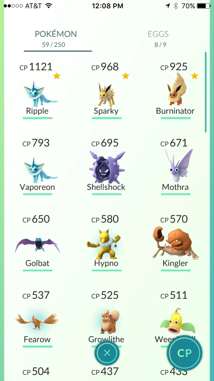 My team as of 7/19/16