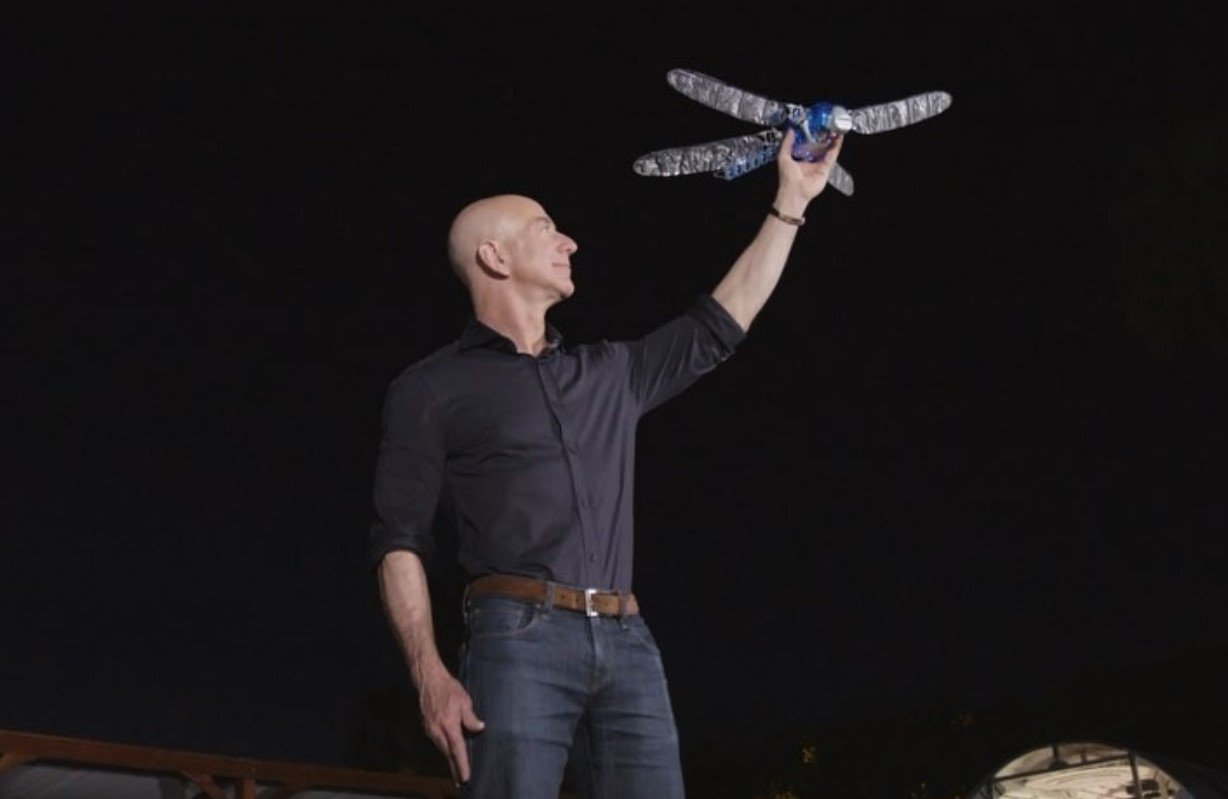 Jeff Bezos and robotic dragonfly.