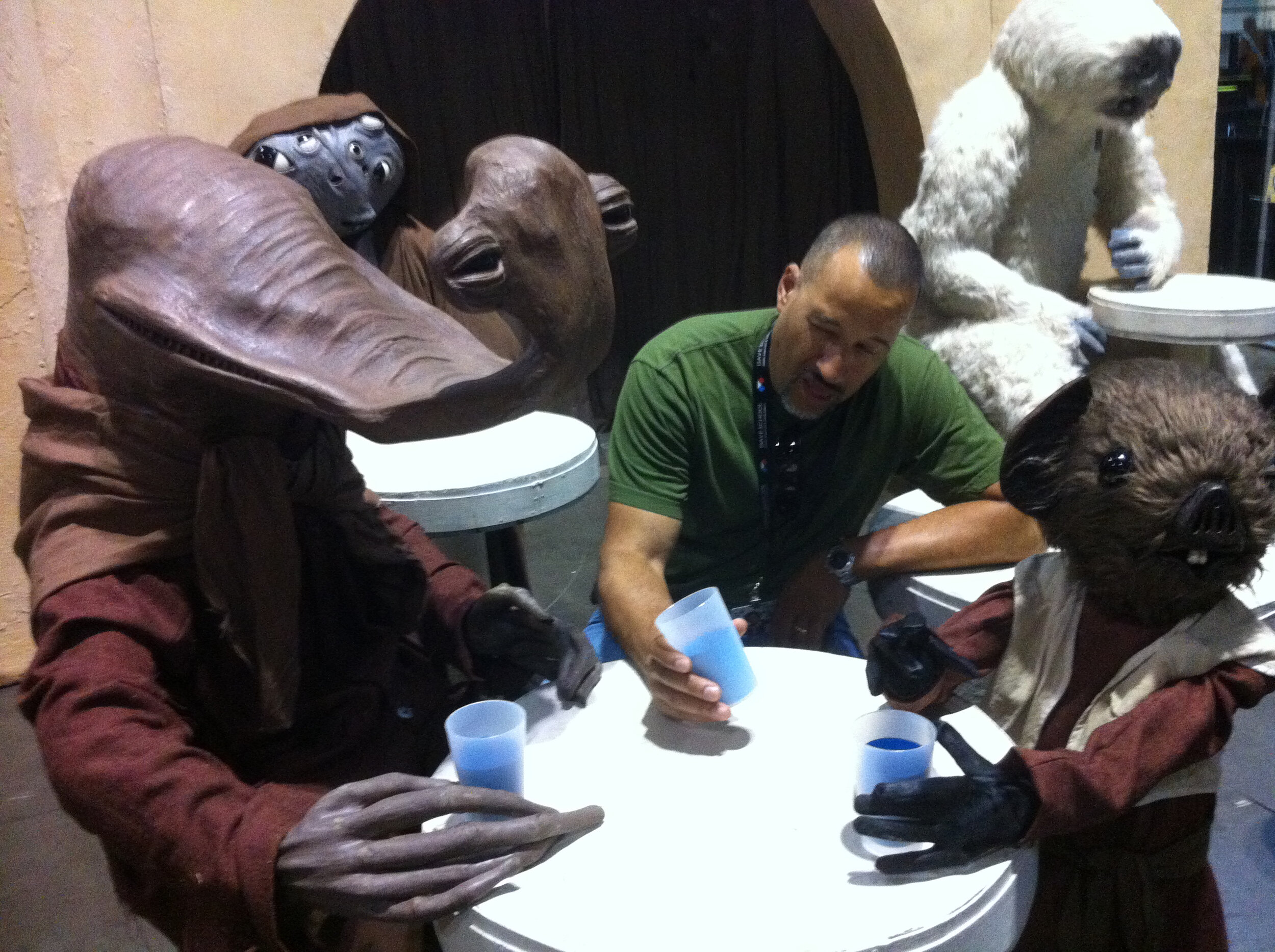  Miles hanging out with fellow musicians in the cantina.  