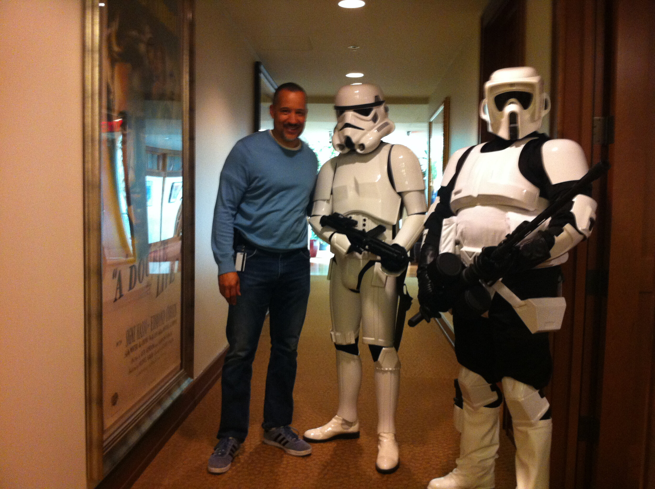  In the hall of ILM’s Presidio location with a couple of troopers.  