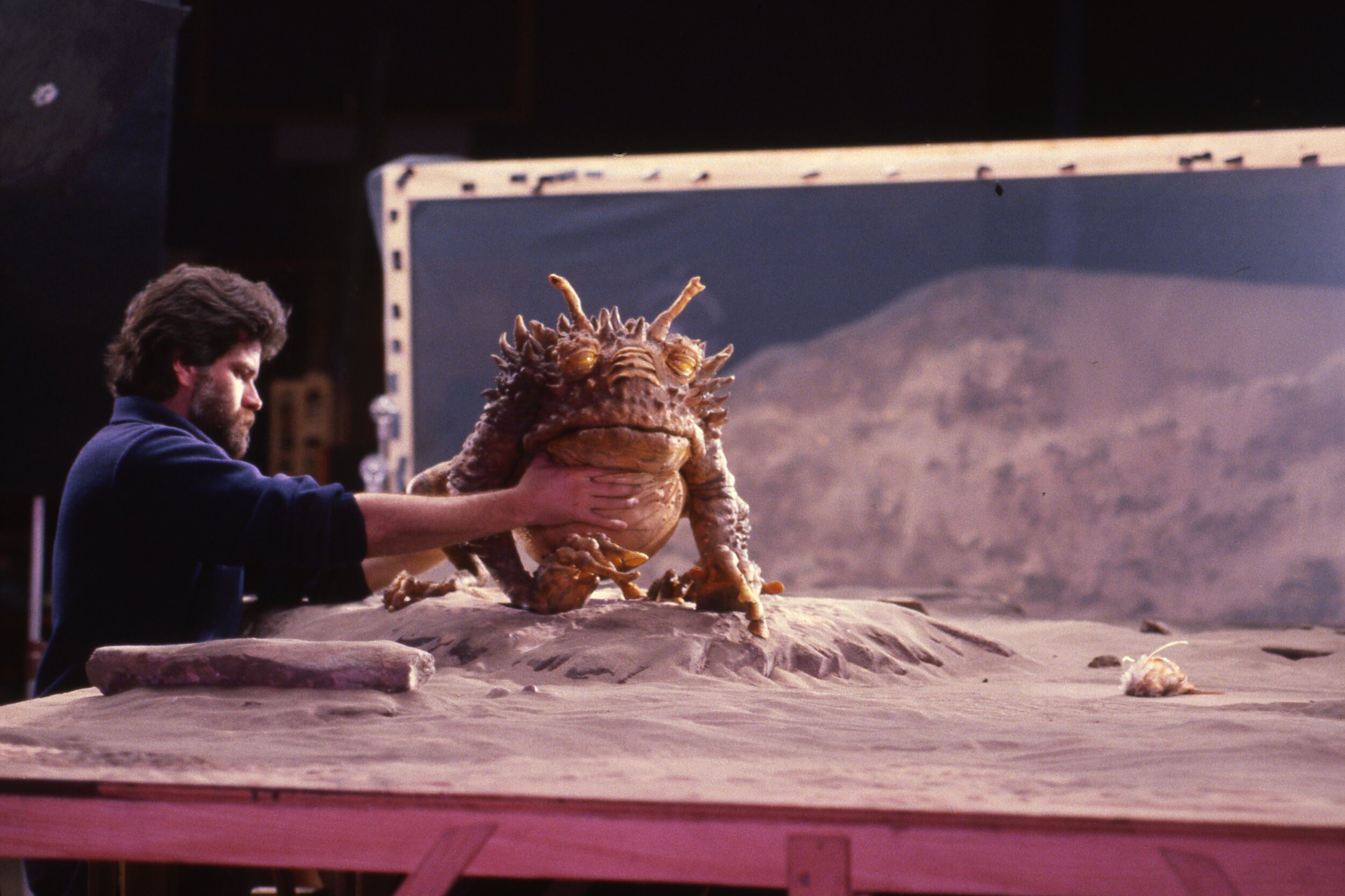  Jeff working on the stage for one of the “gag” shots in Return of the Jedi.  
