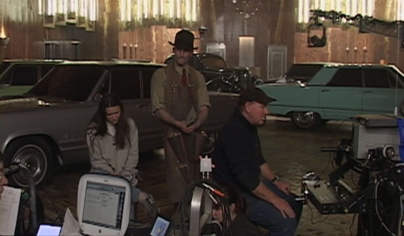  Chrissy, before we started dating on the Chrysler lobby set for Cremaster 3. Barney in the center.  