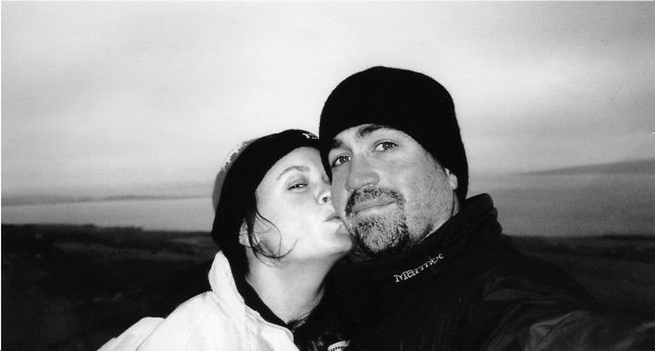  Me and Chrissy on our honeymoon in the Orkney Islands, September 2001.  