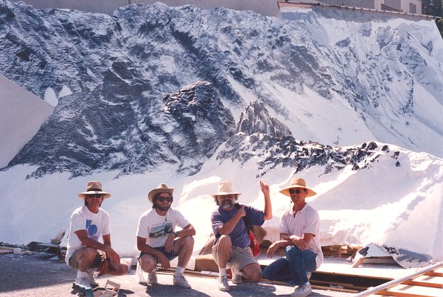  Andes Mountains model crew (L to R - Tony Sommers, Nelson Hall, Lorne Peterson, and Keith London) -  Alive  (1992) 