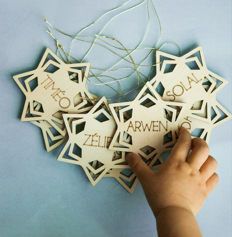 Etoiles de noël personnalisable en bois