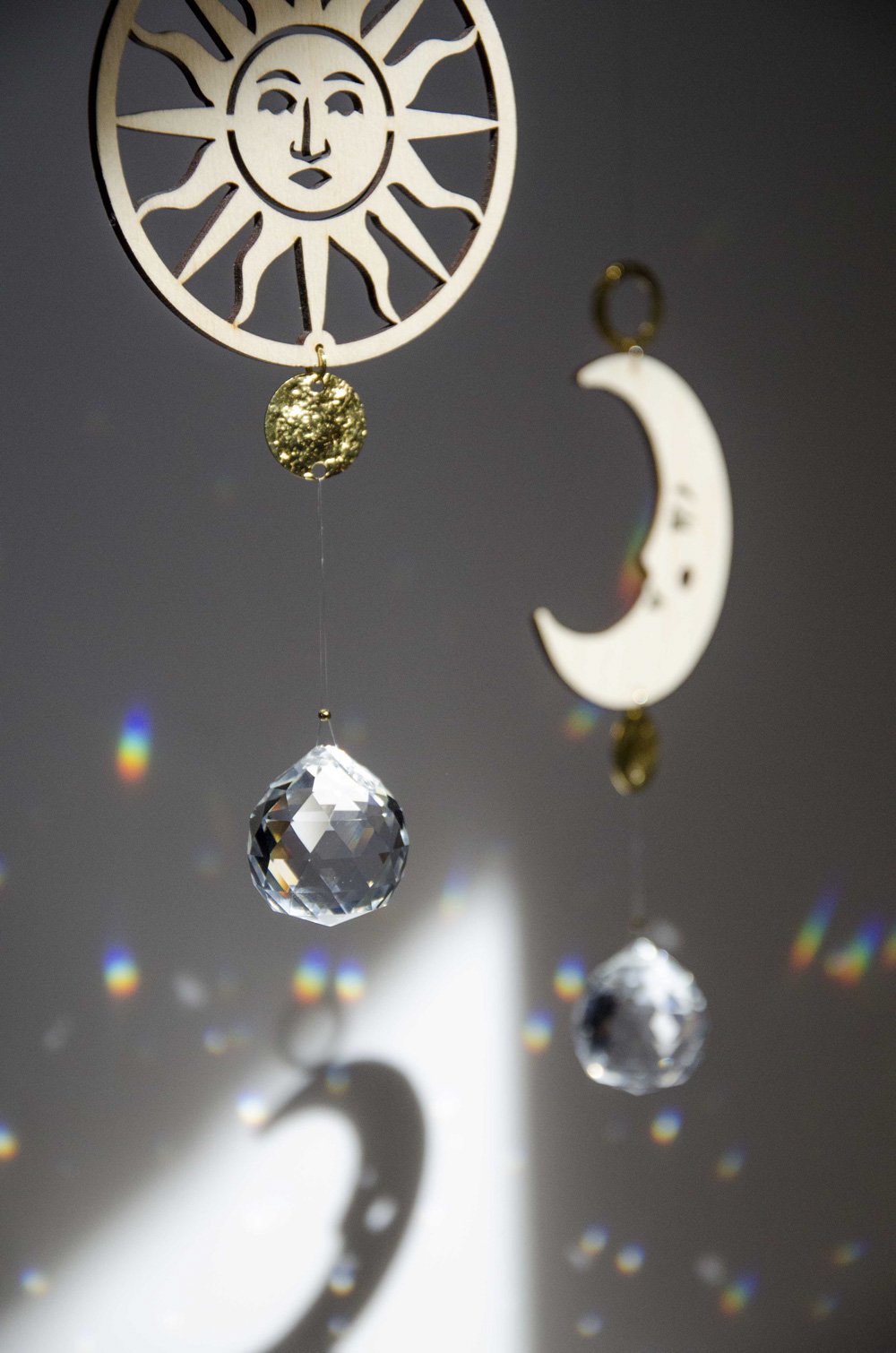 Décoration suncatcher lune et soleil