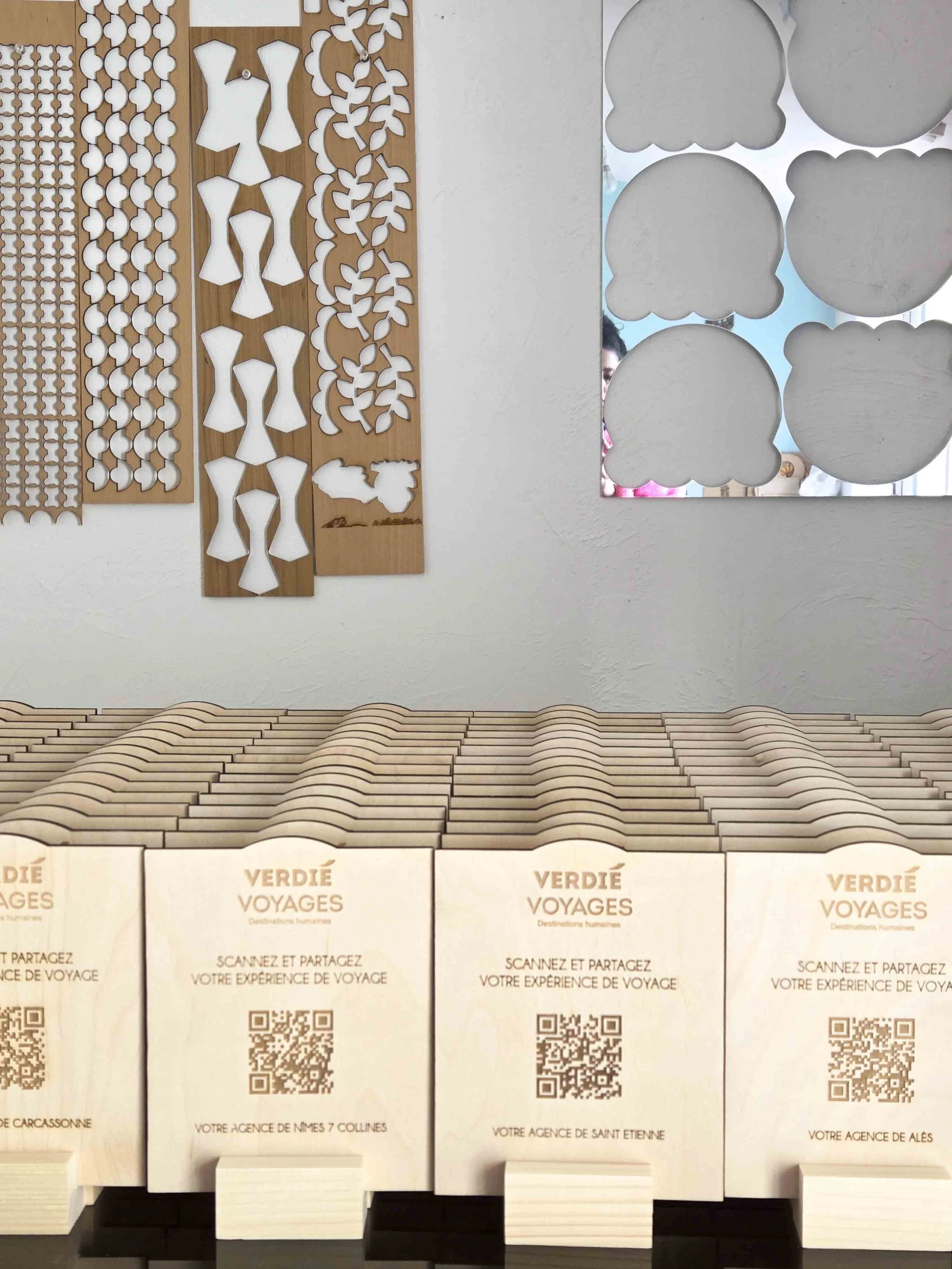 QRcode en bois sur-mesure gravé et découpé au laser