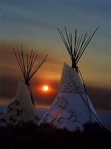 two tee pees at taos drum, taos, new mexico ~