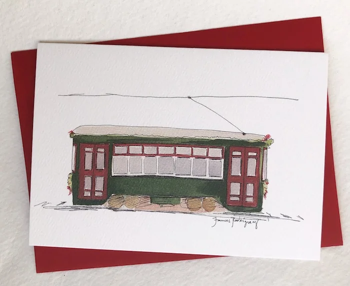 Watercolored Streetcar