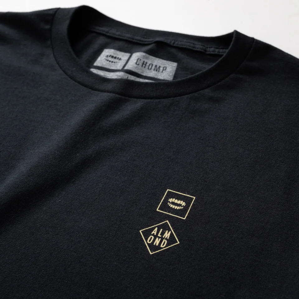 Almond x Chomp tee - BLK Detail 2.jpeg