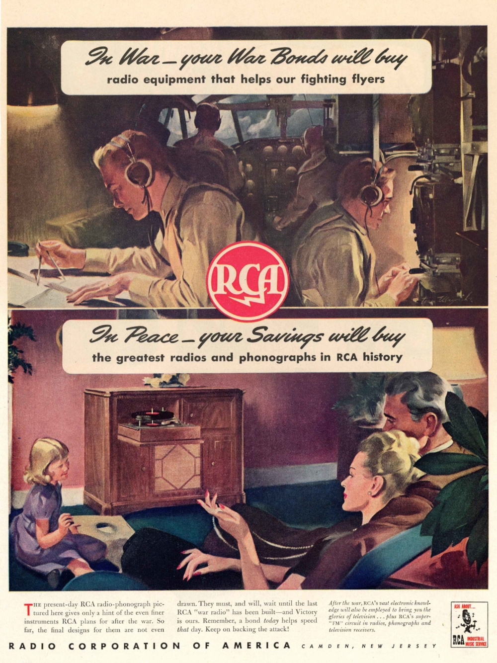 Original RCA advert, c.1944. Collection of the Secrets of Radar Museum