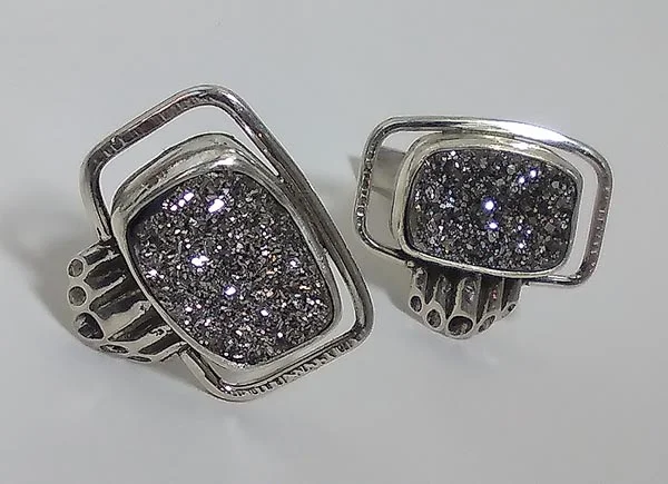 Titanium Druzy Cuff links- Available for sale. Contact Michele Judge 215-316-1309