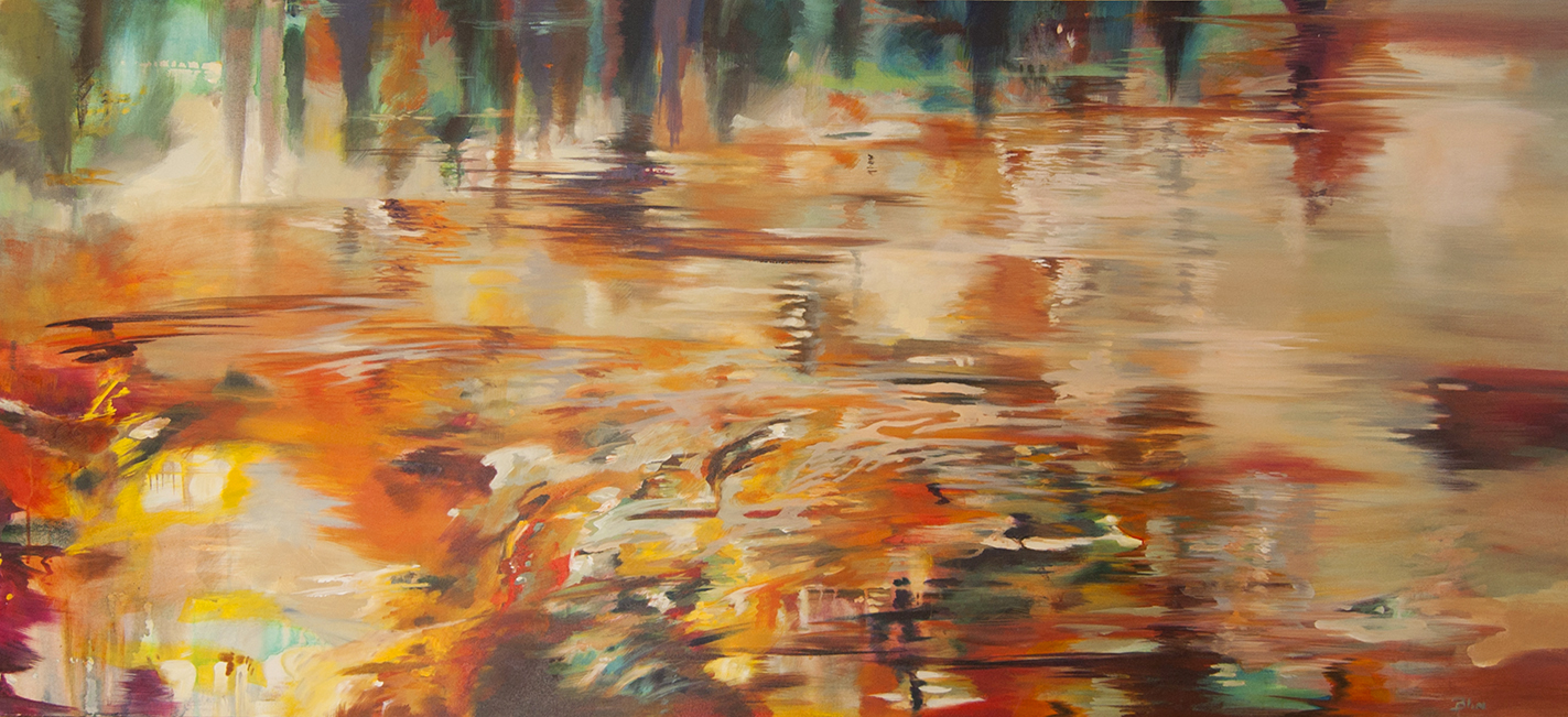  Reflejo de atardecer. 2013  Acrílico en tela. 80 x 160 cm. 