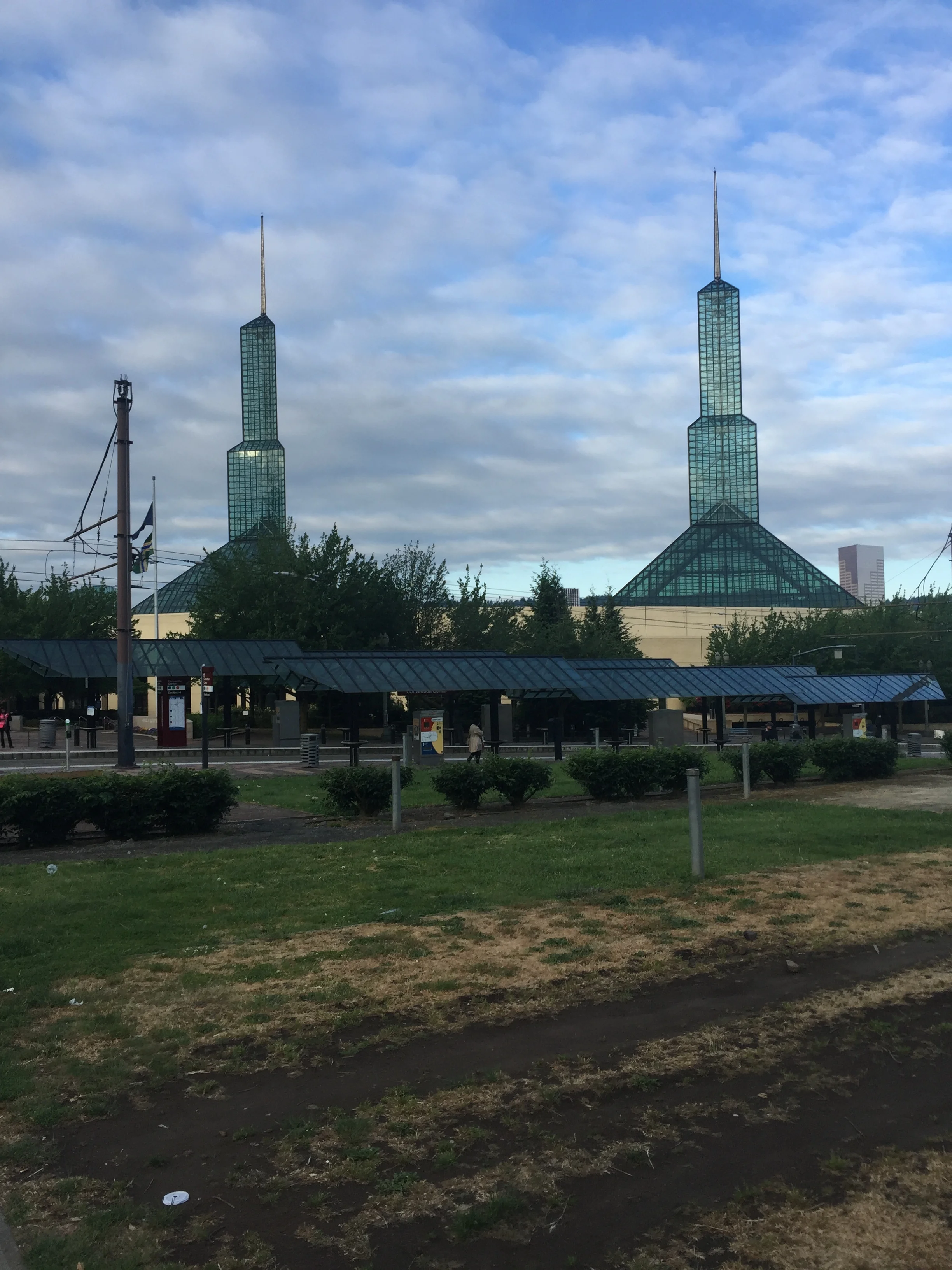 The double victory of the Portland Convention Center symbolized in the architecture.