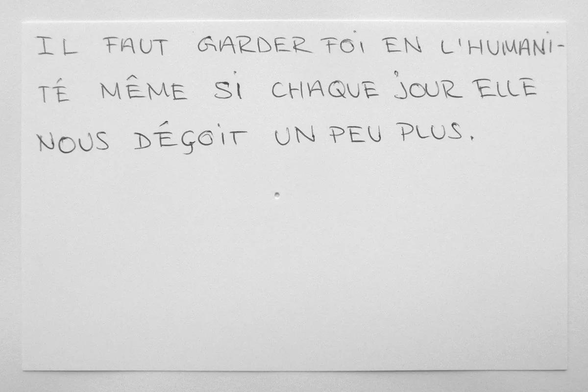 réponse donnée par un visiteur à la question "Et maintenant?" novembre 2015 - MacParis