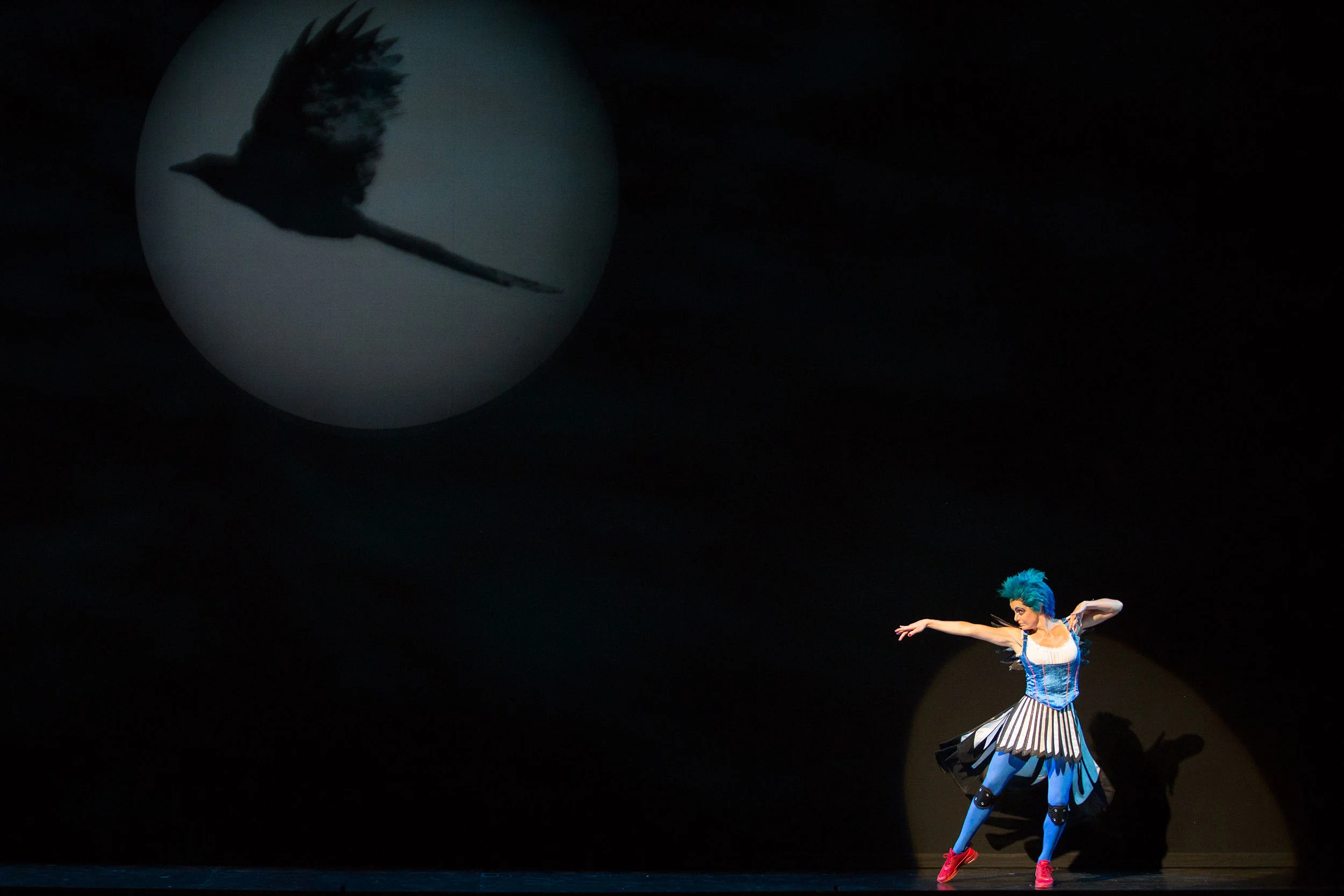 Meg Gillentine as the Magpie in The Glimmerglass Festival's production of Rossini's The Thieving Magpie .