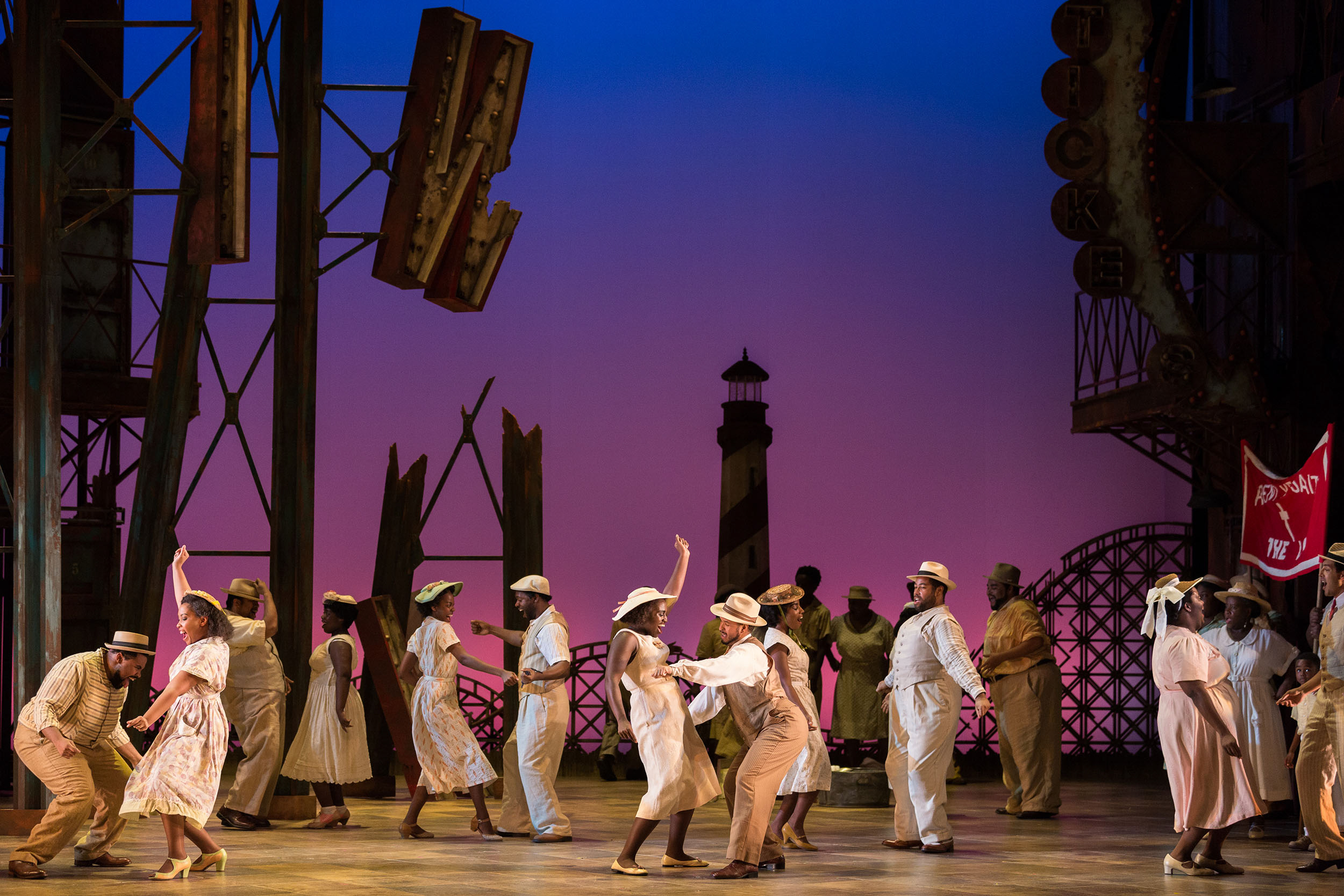  The ensemble in The Glimmerglass Festival's 2017 production of The Gershwins'  Porgy and Bess . 